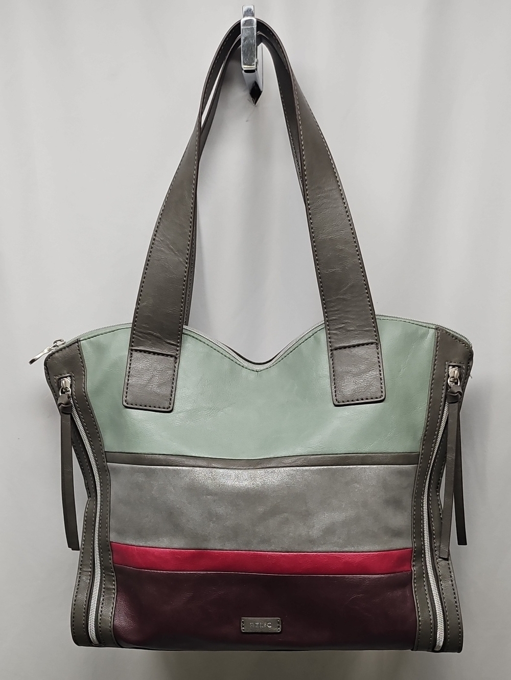Relic Sage, Gray & Burgundy Colorblock Tote